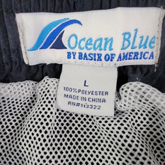 OCEAN Blue Mesh Lined Swim Trunks Board Shorts LG - Picture 8 of 11